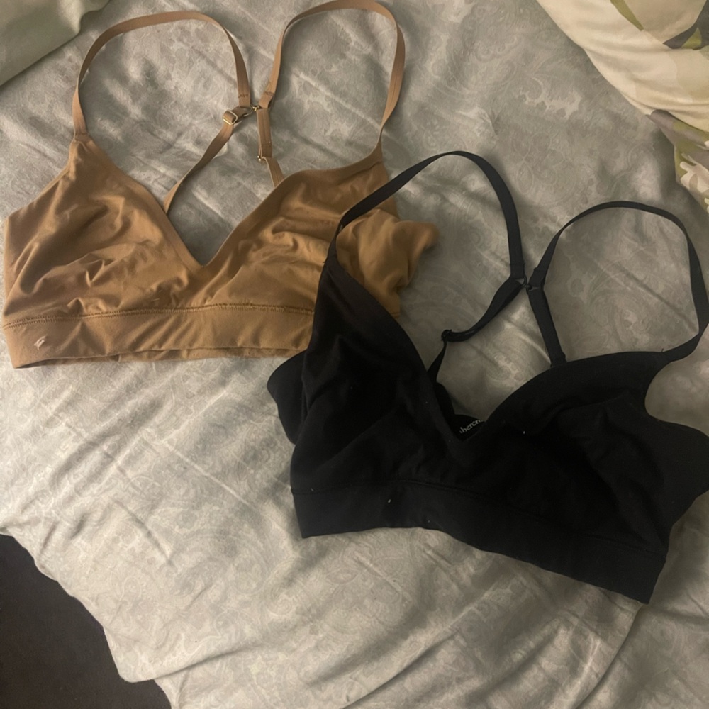 Abercrombie & Fitch Black and Tan Bra Set